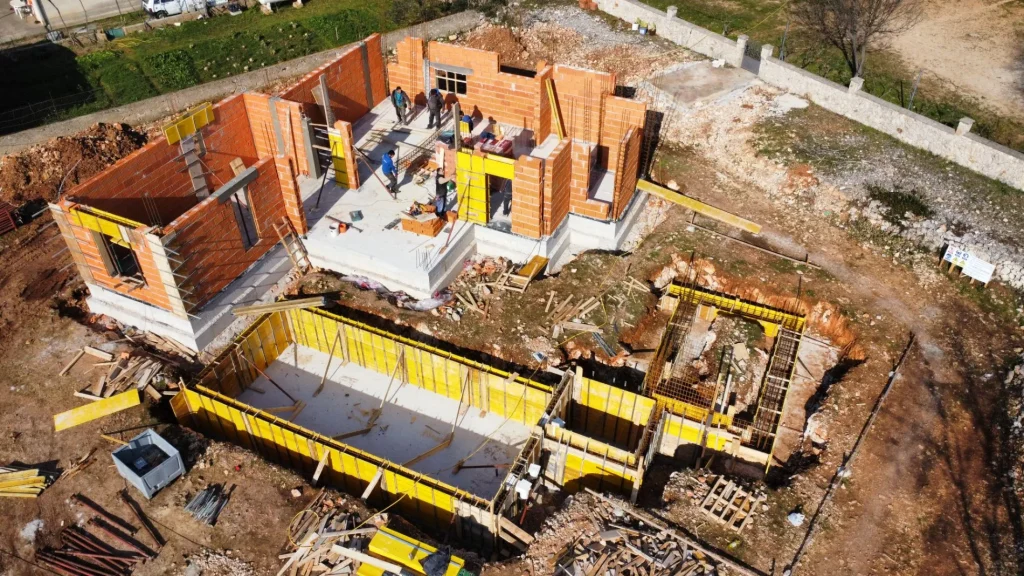 Zidanje prizemlja — Vila s bazenom za turistički najam, Šibenik